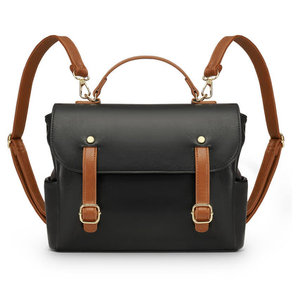 Convgo Mini Backpack Purse for Women, Small Fashion Backpack Vintage PU Leather Shoulder Bag Casual Travel Collage, Black