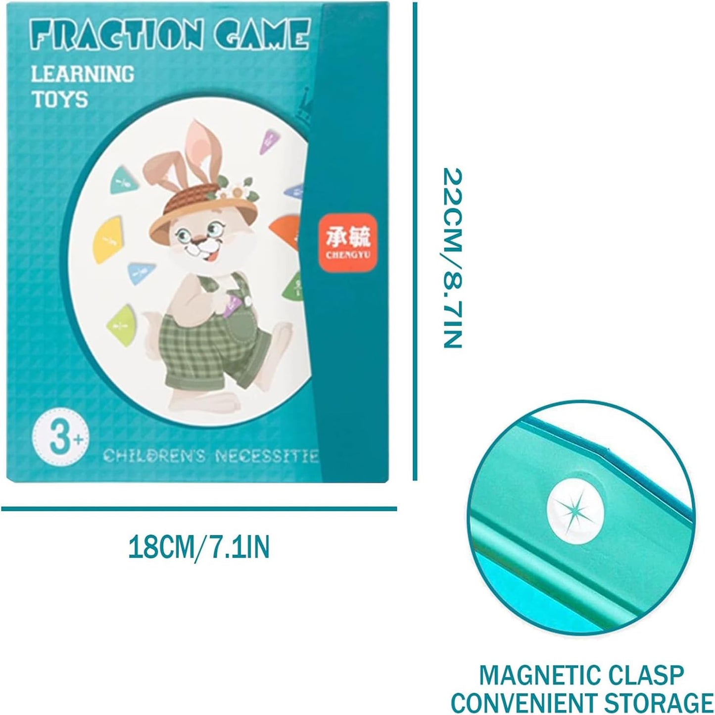 New Magnetic Fraction Demonstration Book for Kids, Magnetic Fraction Playbook, 102 Pcs Magnetic Fraction Tiles, Educational Puzzle Math Fraction Manipulatives for Elementary School Classroom Must Have