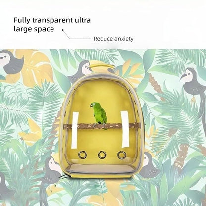 Bird Backpack, Lightweight and Breathable Outdoor Travel Backpack with 12 Breathable Holes, Wooden Pole, Adjustable Shoulder Strap for Birds and Pets (Purple)