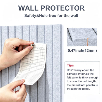 G Gamit 0.47" Thick Felt Pin Board 36"x24" Large Cork Board Alternative 6 Pack 11.81"x11.81"Felt Bulletin Board Wall Tiles Notice Board with 30 Pushpins for Home Office School(Fine-Silver Grey)