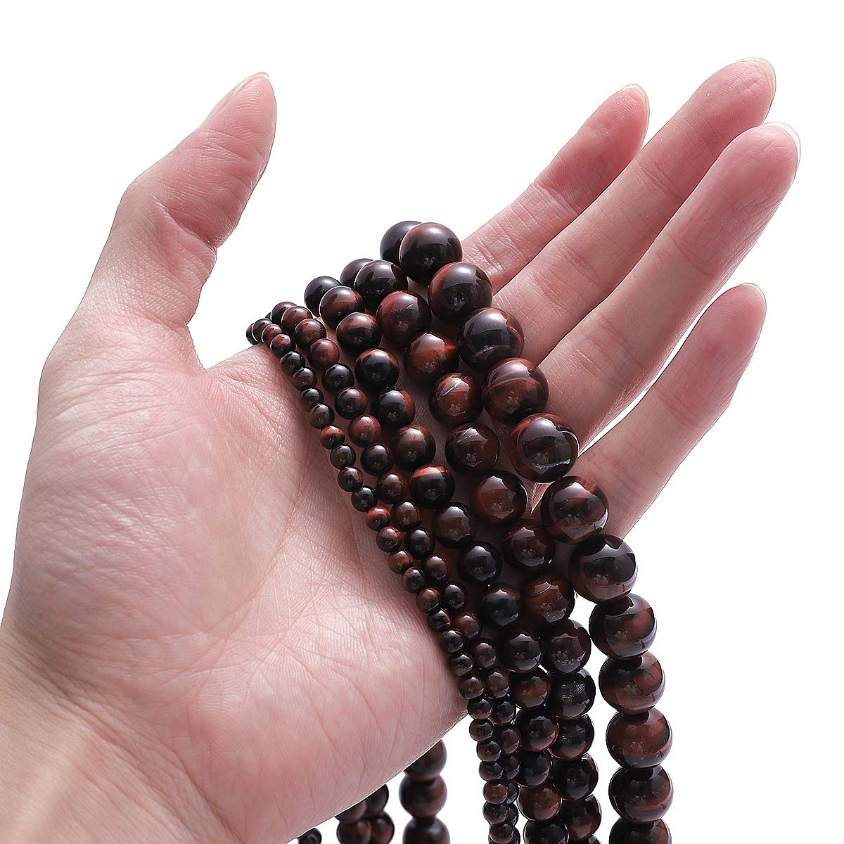 BEADIA Natural Red Tiger Eye Stone Round Loose Semi Gemstone Beads for Jewelry Making 12MM 32PCS