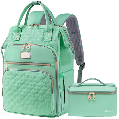 Weitars Lunch Backpack For Women,15.6 Inch Laptop Backpacks For Womens Back pack, Travel Backpacks,Work Backpack For Women (LightGreen)
