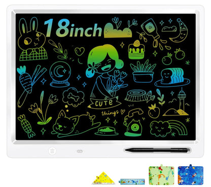 LCD Writing Tablet, 18 Inch Colorful Doodle Board Valentines Kids Gifts,Erasable LCD Writing Tablet for Kids, Home School Office Christmas Gifts for 3-12 Years Home School
