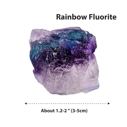 Apengshi Rainbow Fluorite Raw Crystals 2PCS Natural Rough Rocks Healing Crystal and Stones DIY Raw Stones Meditation Fountain Garden Home Decor