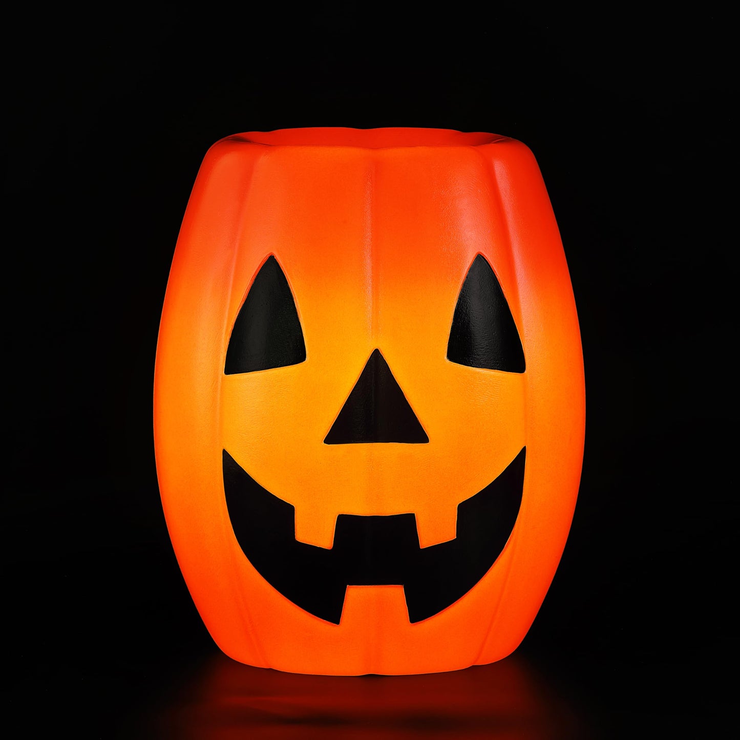 Mr. Halloween 18 in Jack-O-Lantern Candy Bowl with LED Lights, Blow Mold Trick or Treat Holder, Vintage Light Up Halloween Candy Dish