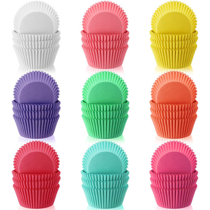 Ferrochef 900 Pack Colorful Cupcake Liners Bulk, Mini Rainbow Cupcake Baking Liners Paper Muffin Liner Food Grade Greaseproof Cupcakes Wrappers Holder for Birthday Wedding Party Supplies