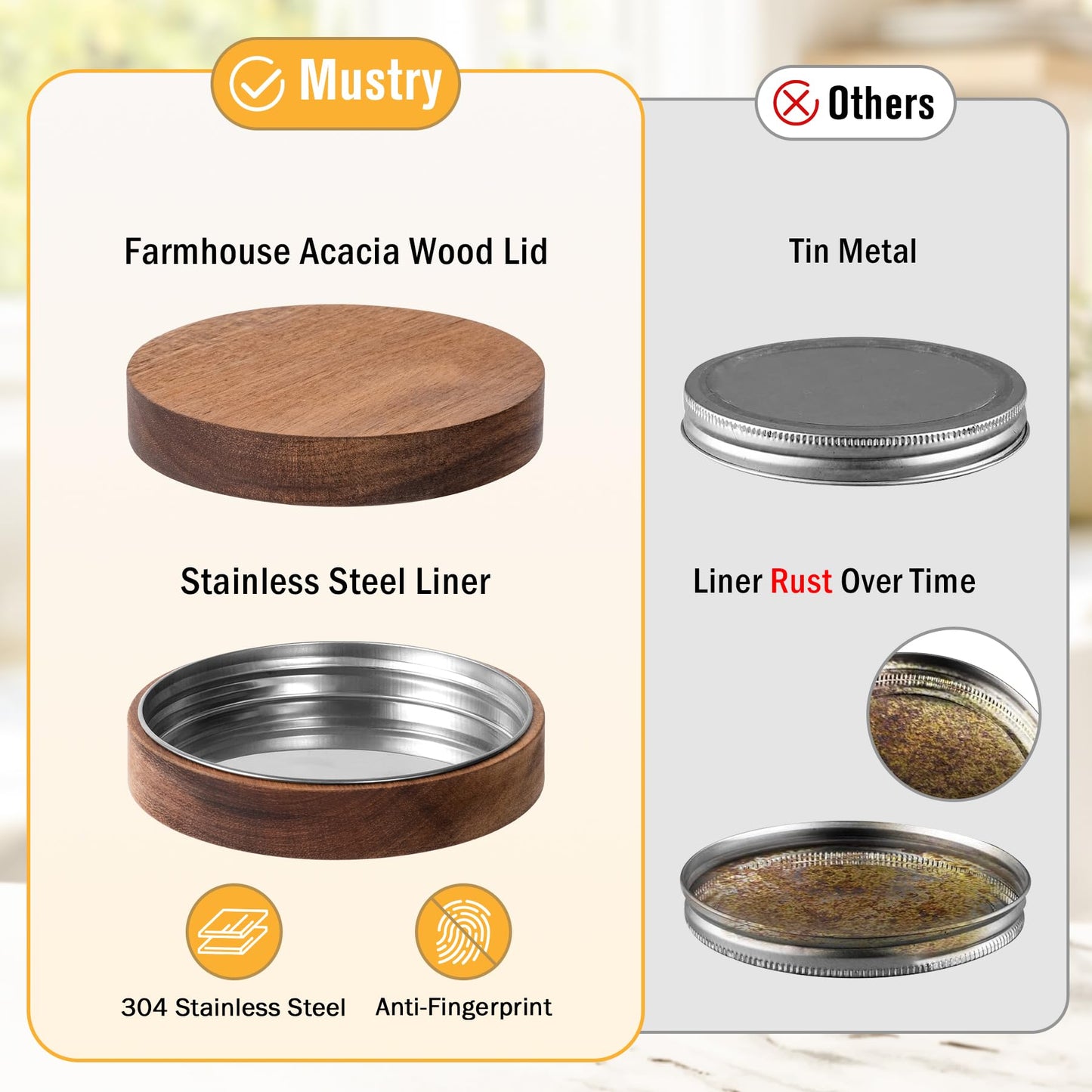 Mustry Glass Drink Dispenser for Parties, 1 Gallon Beverage Dispenser with Spigot Solid Stainless Steel, Used as Lemonade Dispenser Sun Tea Jar Kombucha Jar