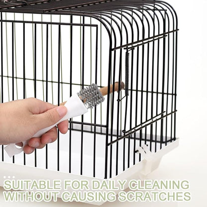 Penitue 3pcs Bird Cage Cleaner Set, Bird Cage Long Handle Shovel Cleaner with Scraper Droppings Brush Tool for Small Animal Parakeet Parrot Hamster Pet Cages Cleaning Accessories