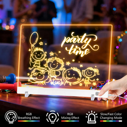 LuxuMach LumiBoard Led Drawing Board for Kids, LED Note Board with Colors, Glowing Acrylic Dry Erase Boards, Gift for Girls on Birthdays & Christmas (15.7" x 11.8", White)