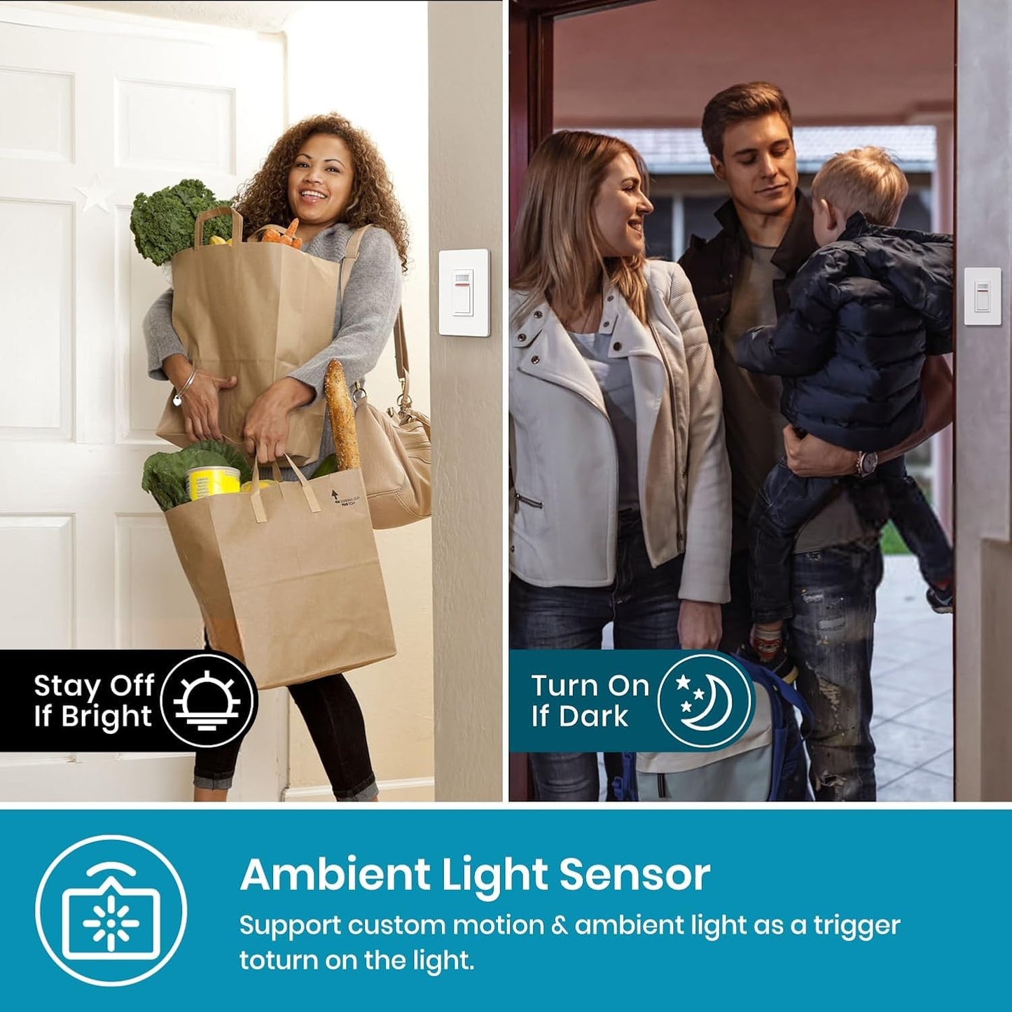 Nexete Smart Wi-Fi Double Light Switch, 2 in1 Single Pole Switch Compatible with Alexa Google Assistant & IFTTT,Remote Control, Timing Function No Hub Required (1-Pack Double)