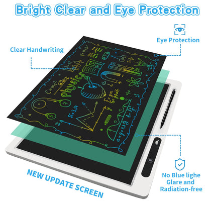 LCD Writing Tablet for Kids, 2 Pack 22inch+10inch Colorful Drawing Board Kids Writing Tablet,Adjustable Stand Home Schoo Learning Toys for Age 3-12 Year Christmas Gifts