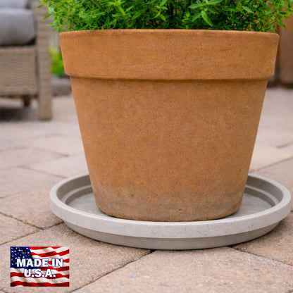 smart spring 10 Inch Plant Pot Tray USA Made – Durable Plastic Flower Pot Saucer – Plant Water Catcher for Indoor Outdoor Garden (6, Rustic Stone)