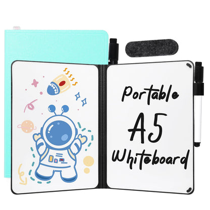 AGM Portable White Board Dry Erase, Double Sided Folding Whiteboards with Pen, Small Dry Erase Board for Study, Meeting, Doodling, Planning, Mint Green