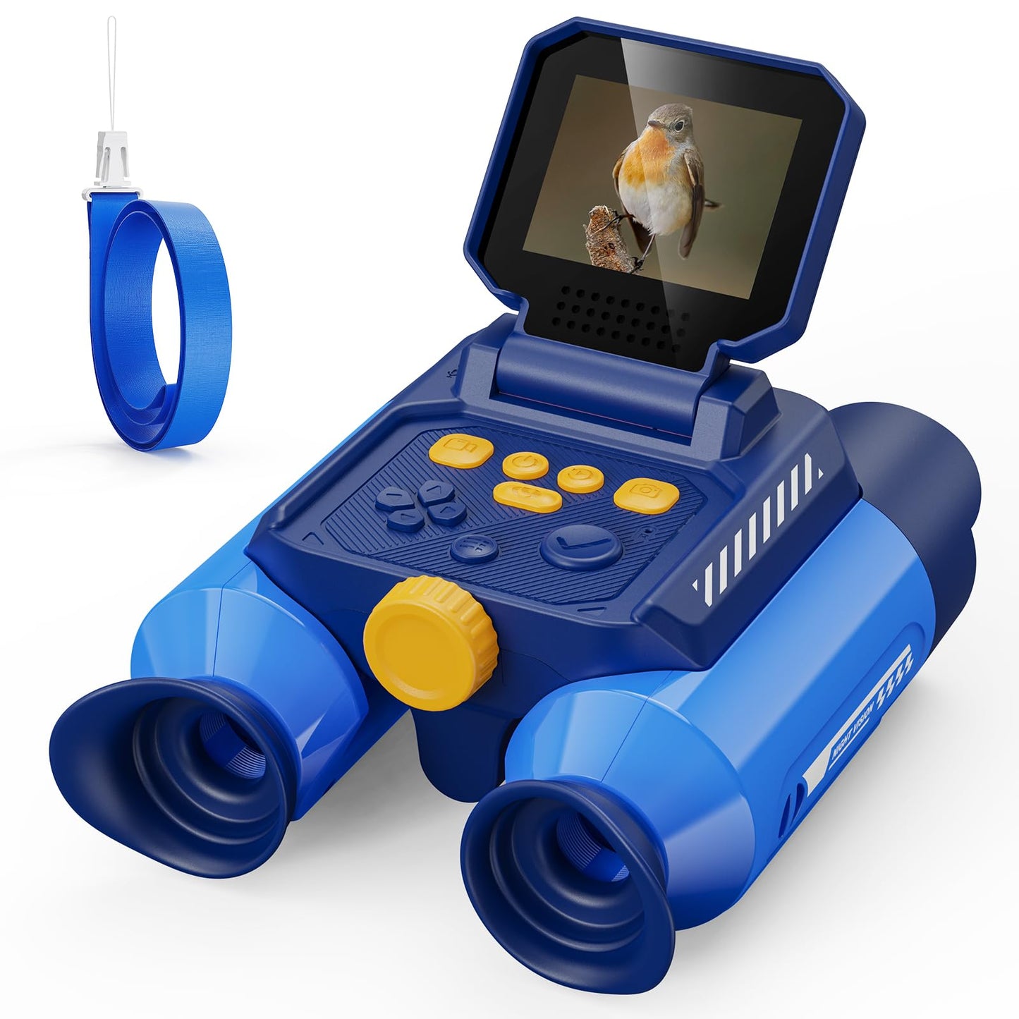 Aspoven Binoculars for Kids, Night Vision with 2.4" Screen, HD Digital Binoculars for Boys and Girls Ages 4-12, Portable Kids Binocular, Photo Video Capture & 9 Puzzle Games (Blue)