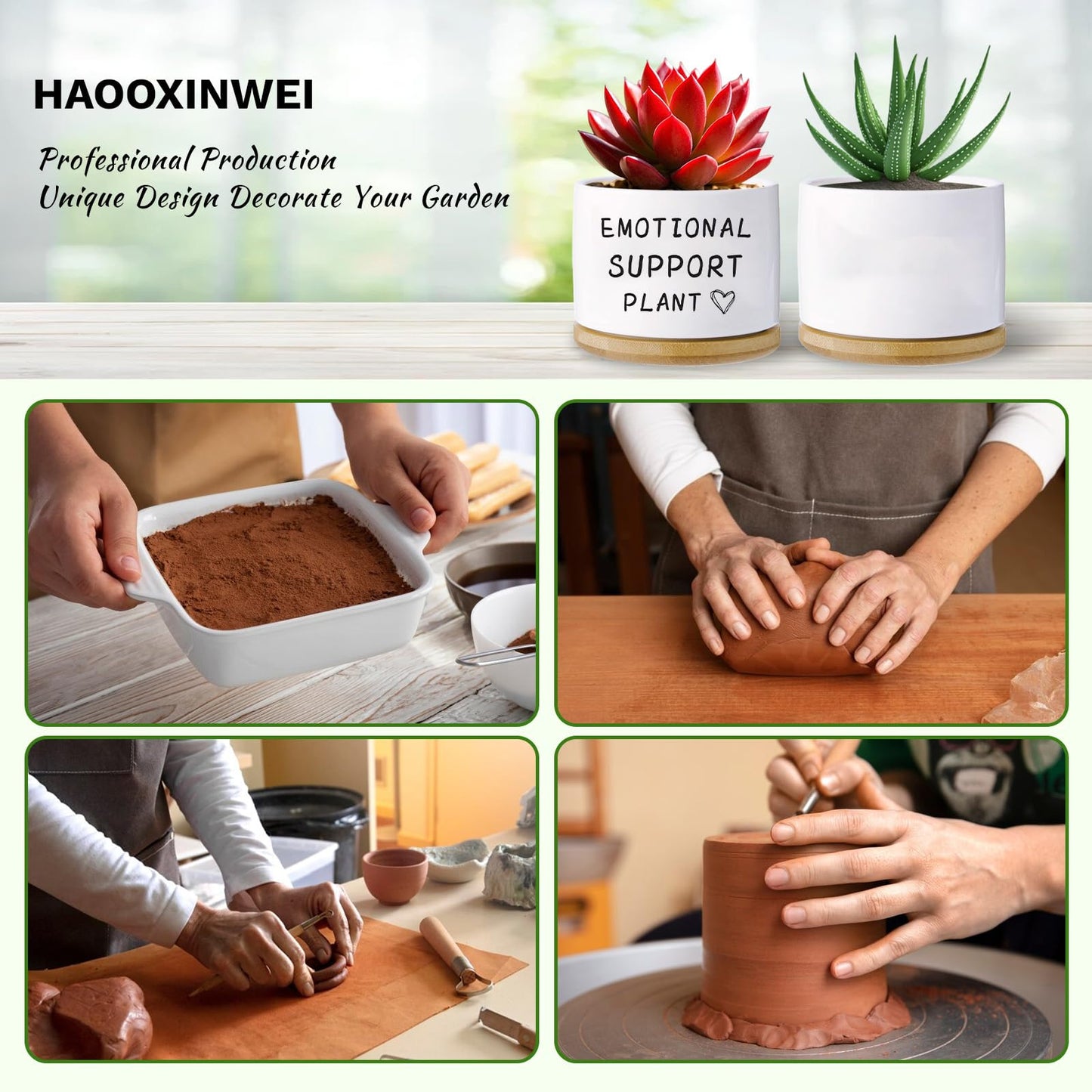Haooxinwei Funny planters for Indoor Plants, for Planter Lover,Indoor Plants Garden Planters Succulent Pots, with Drainage Holes and Saucer(No Plants) (Emotional Support Plant)