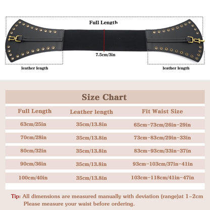 BAOKELAN Women Wide Elastic Belt Vintage Irregular Stretchy Waist Belts for Dresses Black 100CM