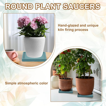 uxcell 2 Pcs Square Plant Saucers, 4.7 Inch Ceramics Plant Drip Trays for Pots, Heavy Duty Flower Pot Saucers for Indoors and Outdoors, Gray