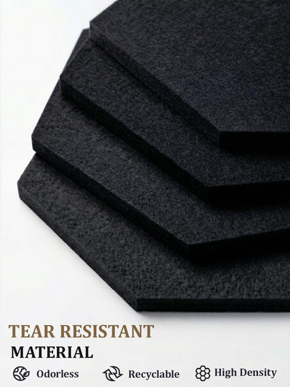 8 Pack Hexagon Felt Bulletin Board Tiles - 11.8" Large Thick Pin Board for Walls with 30 Push Pins, DIY Boards for Office Home School Decor, Aesthetic Hex Cork Board Alternative
