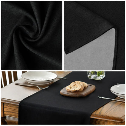 Artoid Mode Black Table Runner, Seasonal Halloween Washable Kitchen Dining Table Decoration for Home Party Decor 13x120 Inch