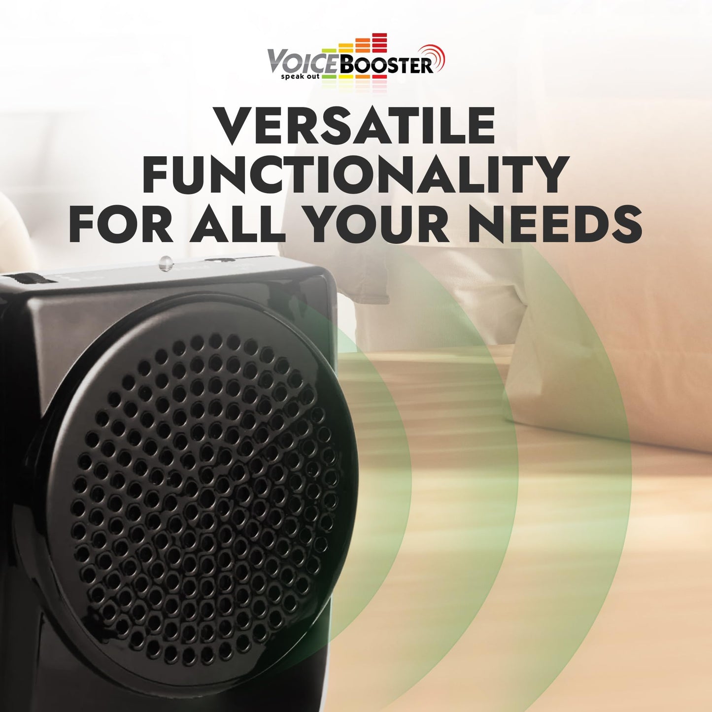 VoiceBooster Portable Voice Amplifier for Teachers - 12W Rechargeable Portable Speaker & MP3 Player with Wearable Microphone Headset for Classroom, Tour Guide, Elderly, Public Speaking - MR1505