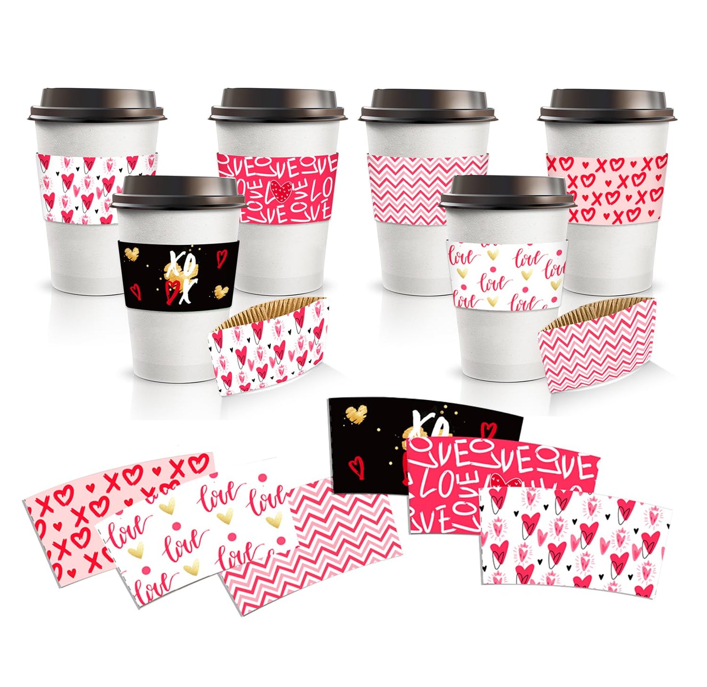 L7HWDP 24PCS Cups Sleeves Disposable Hot Chocolate Sleeves Tea Cups for Hot Drinks Party Cups