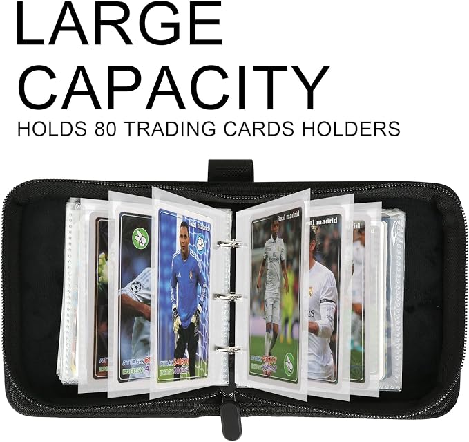 GERMUN Mini Card Binder 1 Pocket, 80 Pockets Trading Card Binder, Premium Small 2 Pocket Trading Card Collection Album Folder with 40 Sleeves Double Sided - Gifts for Kids (Purple)