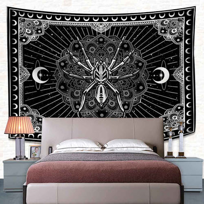 UHOMETAP Mandala Spider Wall Art - Bohemian Tapestry With Starry Sky and Moon Pattern for Living Room, Bedroom, Office - 80x60 Inches