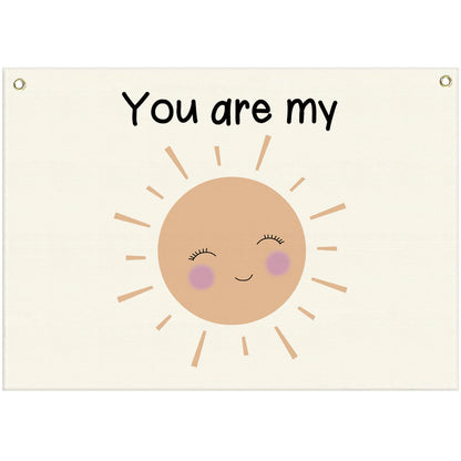 Nursery Canvas Banner Wall Decor-Hanging Rectangular Flag Sign Art for Kids Girl Boy Teen,Bedroom Playroom Babyroom Decoration,You are My Sunshine Gift,Christmas Baby Shower Gift 28.5"L x 20"W
