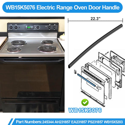Upgraded WB15K5076 Oven Door Handle Replacement Compatible with Ge Stove Handle,Fit Hotpoint Ge Electric Stove Oven Door Handle Replacement Parts WB15X5203 PS231857 WB15K5076 Black Oven Handles