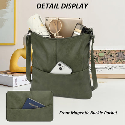 TANTOMI Crossbody Bags Handbags for Women Vegan Leather Purse and Shoulder Bag with Adjustable Shoulder Strap
