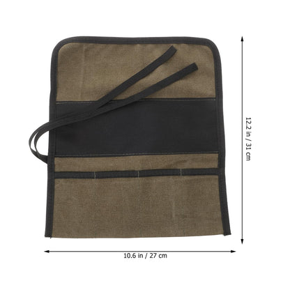 Angoily Woodworking Tool Kit Canvas Tool Roll Organizer Pouch Multi-Pocket Chisel Roll up Bag for Carving Storage and Diy Craftsmen 12.20X10.62 Inches