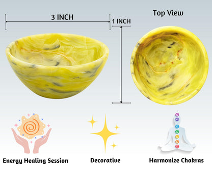 Serpentine Crystal Bowl - 3 Inch Decorative Bowls for Room and Home Decor - Gemstone Healing Crystals for Elegant Display, Positive Energy Balance and Gift