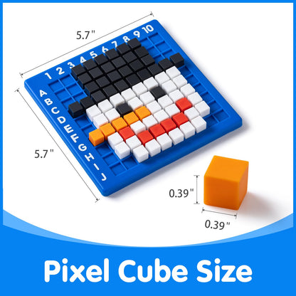 Odoorgames Pixel Art Creator - STEM Toys - 400 Hard Plastic Cubes, Fine Motor Skills Educational Games & Kindergarten Activities Toy for Kids