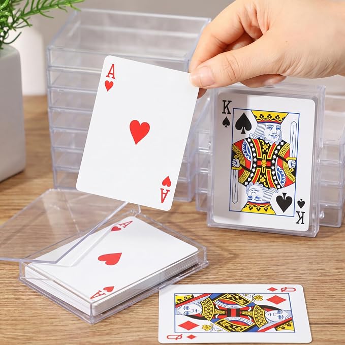 Zonon 12 Pieces Clear Deck Case, Card Organizer Compatible with MTG TCG Plastic Playing Card Case baseball Trading Deck Collection Box Holder for Game Cards Storage