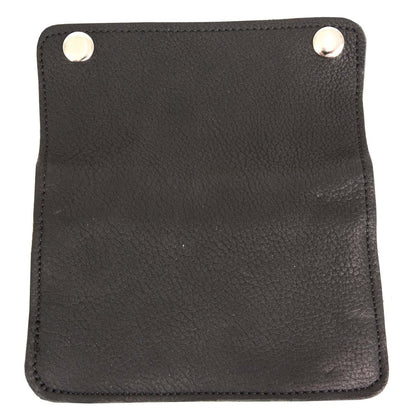 Milwaukee Leather MLW7883 Men's 6” Black Premium Leather Soft Biker Wallet - Bi-Fold Anti-Theft Stainless Steel Chain - One Size