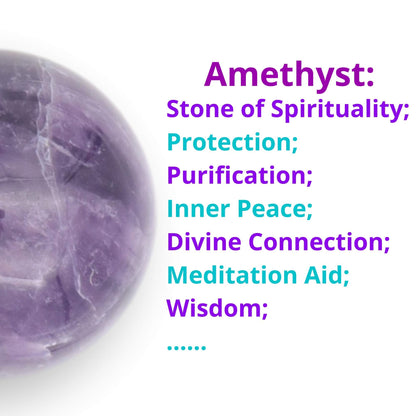 Nature Wonders Crystal Ball Sphere Amethyst (Deep Violet) 7 Spheres 1”, 24-26mm for Reiki, Energy Healing, Meditation, Palm Stones, TouchStones