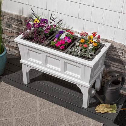 Step2 Atherton Planter Boxes, Large White Single & Black 2-Pack Square Self-Watering All-Season Outdoor/Indoor Garden Pots