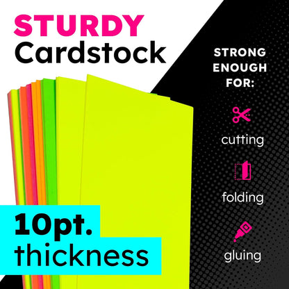 Hygloss Small Poster Board 4x11 - 50 Neon Green Single Color Poster Boards Bulk Pack - 10 Pt. Thickness Colored Poster Board Paper for Projects, Flash Cards, Signs - Posterboard Multipack 4" x 11"