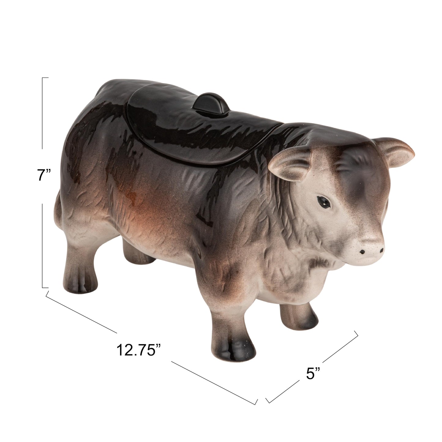 Creative Co-Op Vintage Ceramic Cow Shaped Cookie Jar