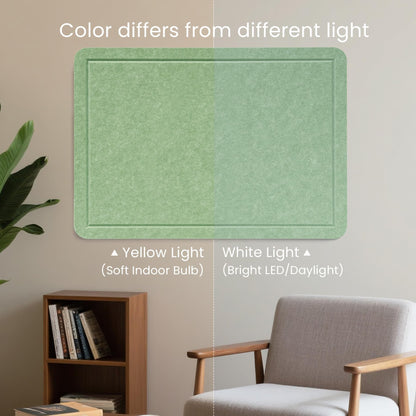 Lightomorrow Bulletin Board, 24 x 18 Inches Cork Board Alternative Decorative Felt Pin Board with Safe Removable Adhesives & 25 Push Pins for Home Office Classroom Walls-Sage Green