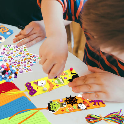 Fancy Land 36 Sets Halloween Crafts for Kids Ages 3-5 Foam DIY Bookmarks Craft Kit Halloween Party Favors for Kids Classroom Activities