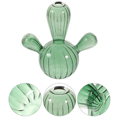 Alasum Glass Cactus Vase Small Hydroponic Plant Vase Green Glass Decorative Terrarium Jar for Tabletop Home Décor and Reed Diffuser Centerpiece