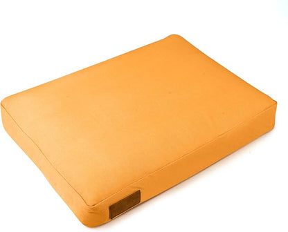 WHITEDUCK Outdoor Dog Bed Heavy-Duty 12oz Canvas, Water-Repellent Cotton, Machine Washable Removable Cover with Full-Length Zipper, Dog Bed for Large Dogs & Crate, (Tan) 36" Lx27 Wx4.3 th (L)