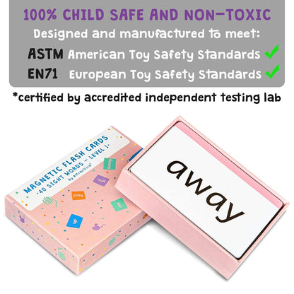 Attractivia Pre-K Sight Words Magnetic Flash Cards(Pre-Kindergarten) - 40 Sturdy Large Dolch Cards for Literacy of Beginning Readers, Homeschool, Teachers and ESL, Preschool
