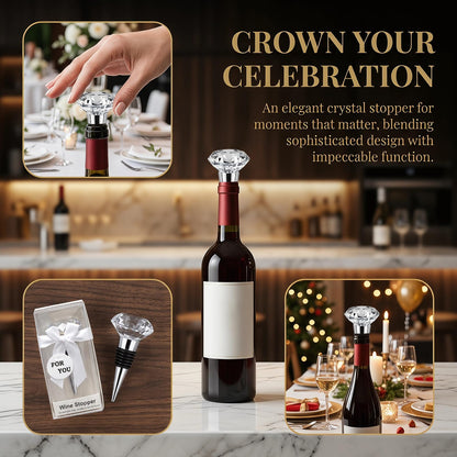 30PCS Crystal Wine Stoppers Diamond Decorative Wine Bottle Stopper for Wedding Bridal Shower Souvenir Decorations Keepsakes for Guests