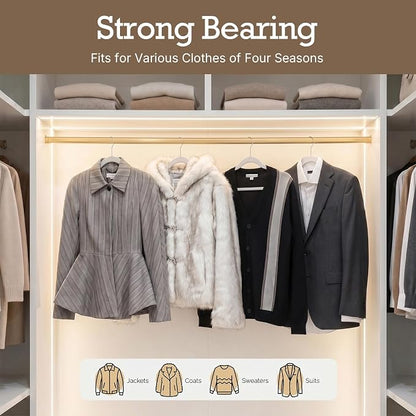HOUSE DAY White Velvet Hangers 60 Pack, Non Slip Clothes Felt Hanger Heavy Duty for Coat, Premium Slim Space Saving Suit Hangers for Closet Organizer, 360° Rotating Silver Hook