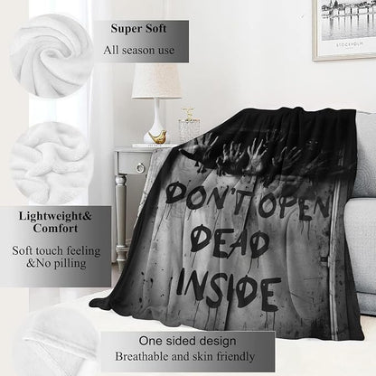 Horror Gothic Blanket,with Zombie Hands Throw Blankets,Gifts for Women Men, Lightweight Soft Fleece Cozy,for Sofa Couch Bed Room Travel,Festival Halloween Spooky Goth Decor,40x50in