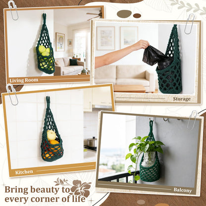 HOREAKHJ Macrame Wall Plant Hanger, Hanging Planter Basket Holder, Wall Planters for Indoor Plants, for Up to 6 Inch Pot (Green, 6-Inch)