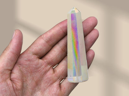 Amazing Gemstone Angel Aura Quartz Crystal Towers ~ Natural Healing Crystal Point Obelisk for Reiki Healing and Crystal Grid (3" to 4" INCH)