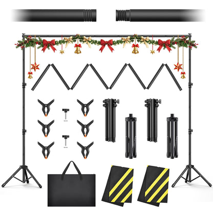 Forlogic Backdrop Stand 10x7.5ft(WxH), Heavy Duty Adjustable Photo Back Drop Stand kit, Suitable for Party, Photography, Weddings